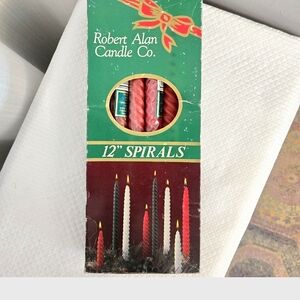Vtg Robert Alan Taper Twisted Wax Candles 12 Red 12" Christmas Table Valentines
